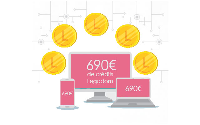 Commande 690€ de crédits Legadom en ligne pour les DOM - Martinique, Gaudeloupe, Guyane